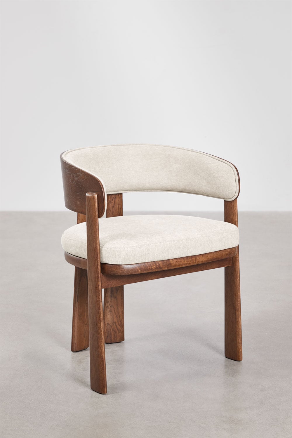 Chaise de salle à manger avec accoudoirs, tapissée et en bois de chêne Olea Signature - 2