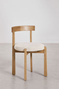 Chaise de salle à manger en bois de chêne et tapissée Manila - 2