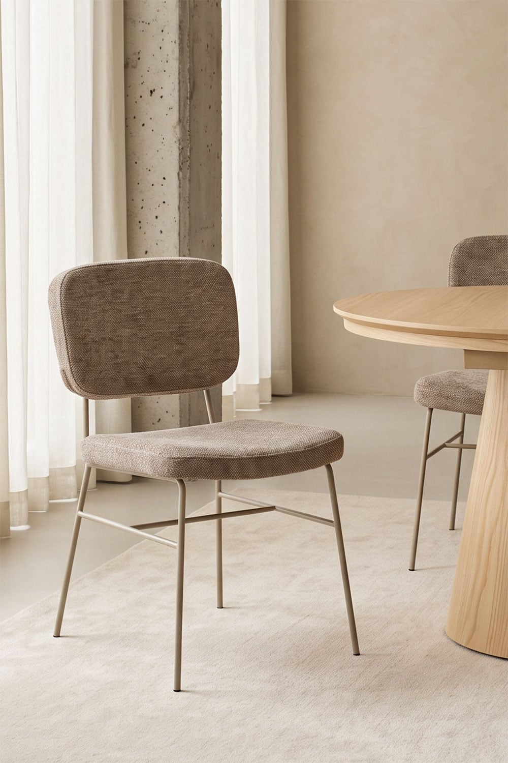Chaise de salle à manger rembourrée Milih - 1
