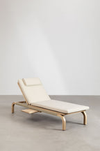 Chaise longue inclinable en bois d'acacia avec coussin Dubai - 2