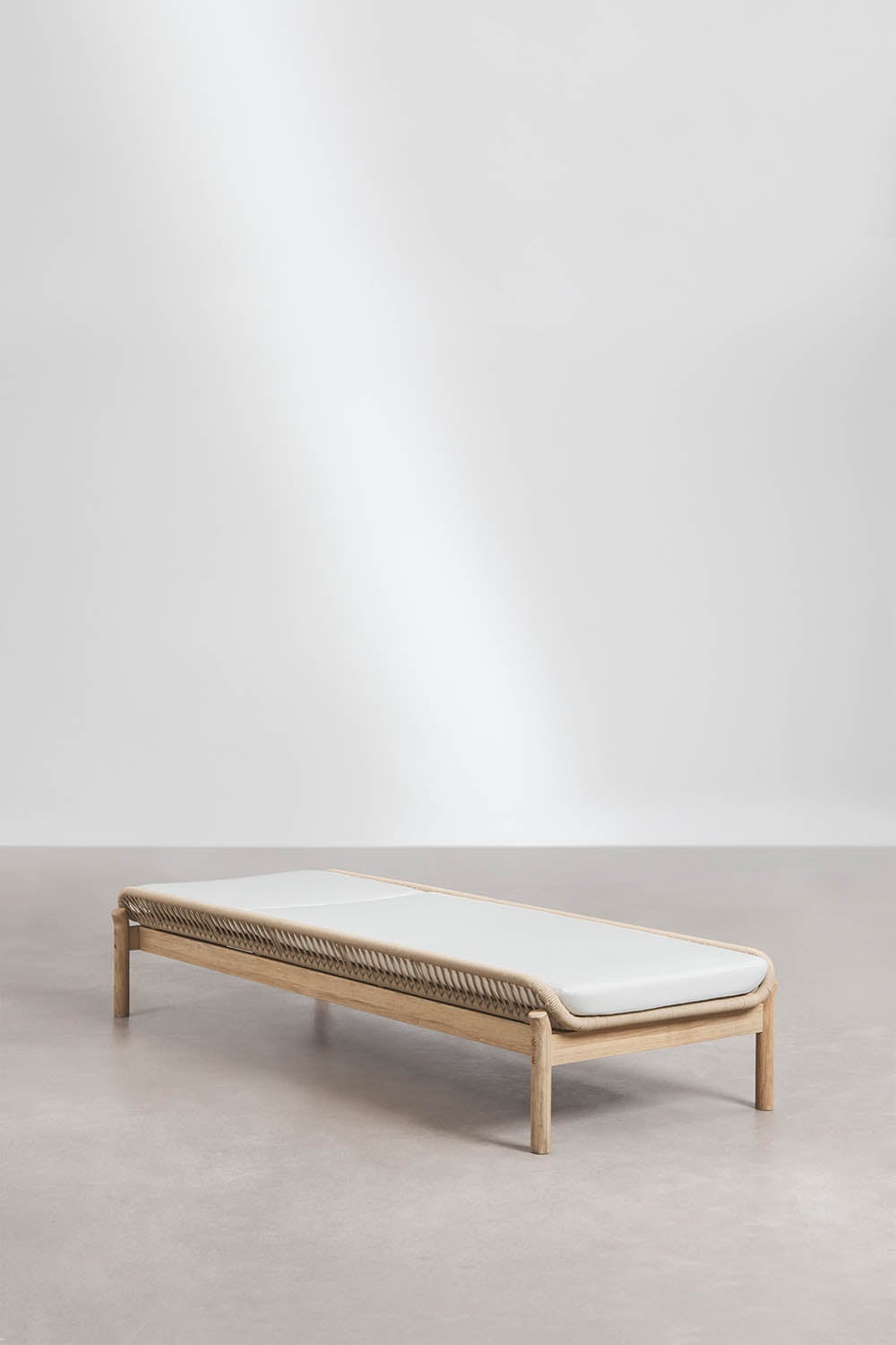 Chaise longue inclinable en bois d'acacia et corde tressée Karvia - 2