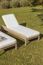 Chaise longue inclinable en bois d'acacia et corde tressée Karvia - 1