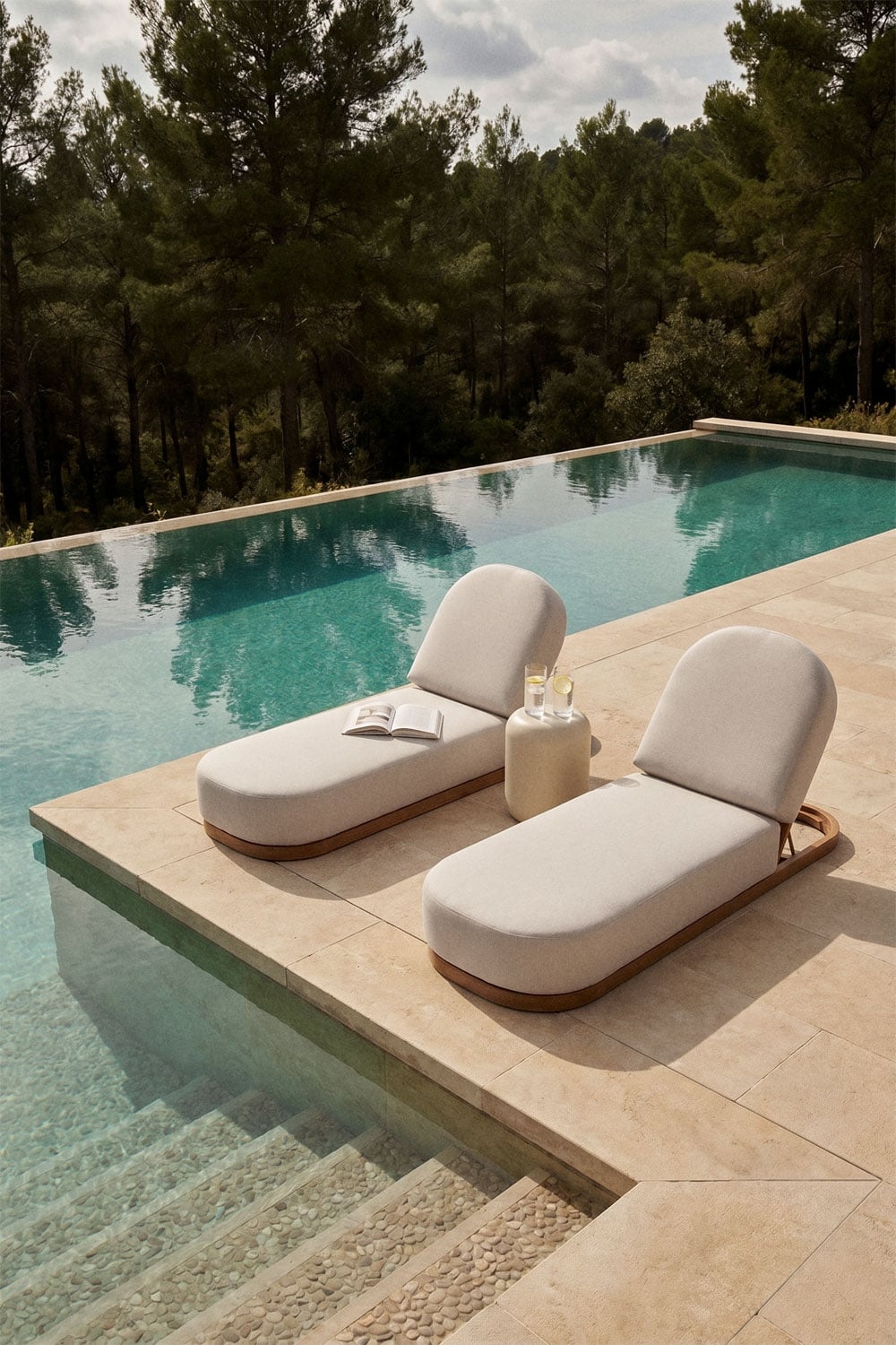 Chaise longue inclinable en bois Verona - 3