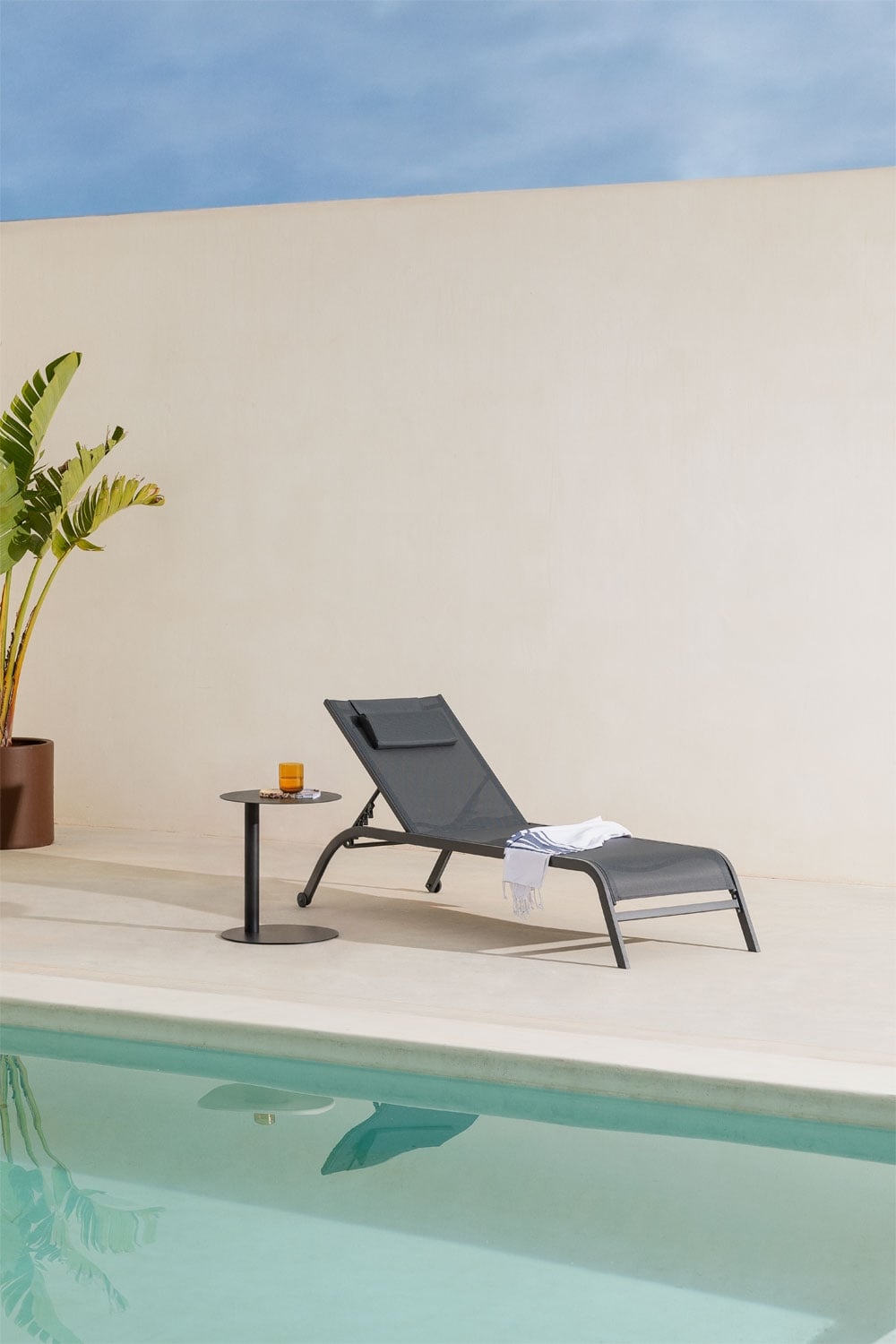 Chaise longue inclinable avec coussin Therys - 5