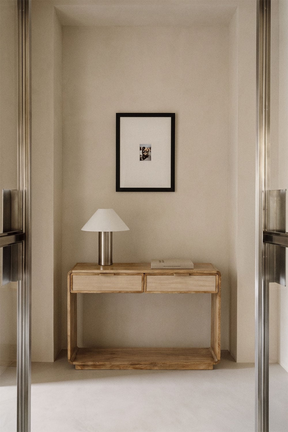 Console d'entrée 120x30 cm en bois de manguier Abrams - 1