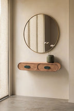 Console d'entrée murale 100x40 cm en bois de manguier et pierre naturelle Kivalina - 5