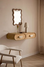 Console d'entrée murale 100x40 cm en bois de manguier et pierre naturelle Kivalina - 3