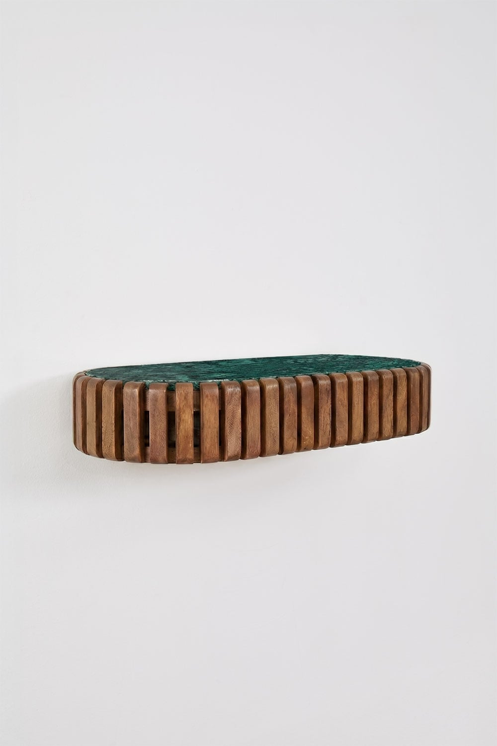 Console d'entrée murale 90x40 cm en bois de manguier et pierre naturelle Bytum - 2