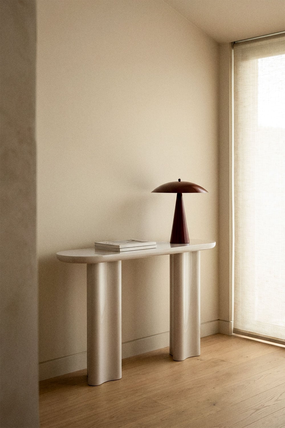 Console d'entrée ovale 120x35 cm en MDF Breoniz - 1