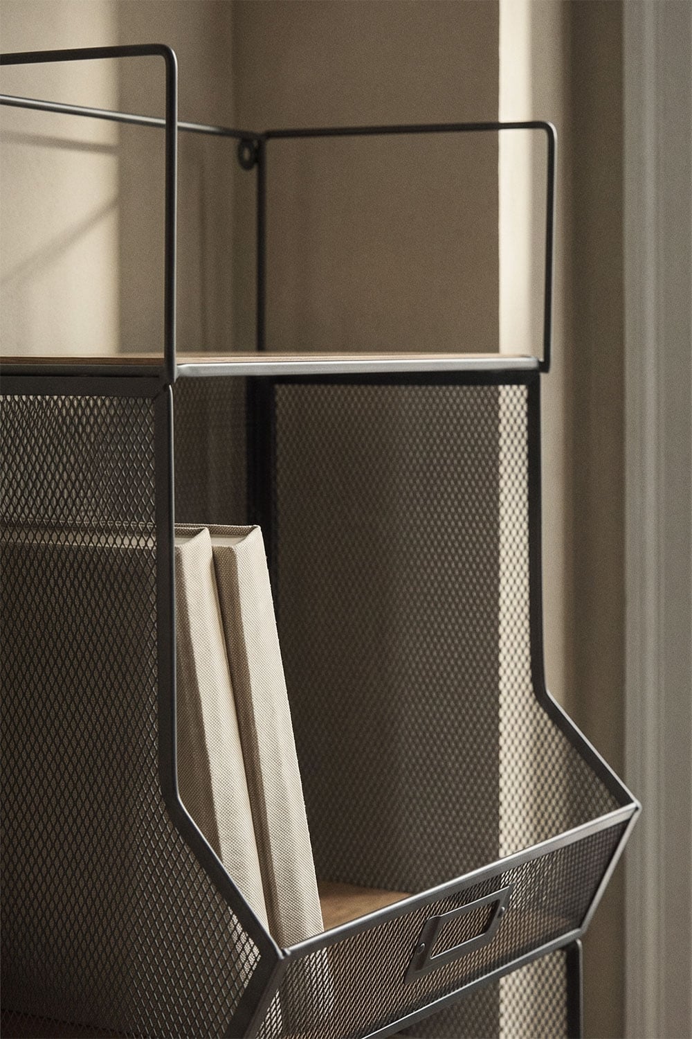 Étagère de rangement 30x105 cm en fer et MDF Antxo - 2