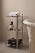 Étagère de salle de bain 30x80 cm en acier inoxydable et verre Idunai - 1