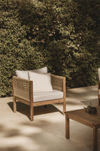 Fauteuil de jardin avec accoudoirs en bois d'acacia Branson - 3