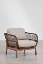 Fauteuil de jardin en bois d'acacia et corde tressée Karvia - 2