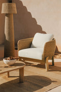 Fauteuil de jardin Leilan en bois d'acacia et rotin synthétique - 1
