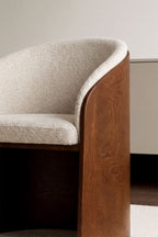 Fauteuil en bois de chêne et bouclé Keluna - 2