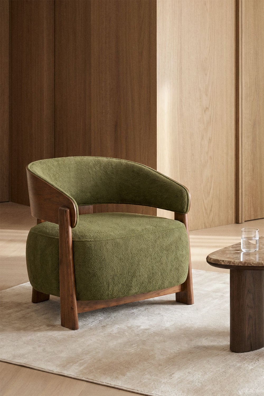 Fauteuil en bois de chêne tapissé Olea - 6