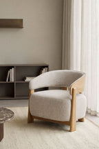 Fauteuil en bois de chêne tapissé Olea - 1