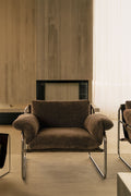 Fauteuil en chenille et fer Evani - 1
