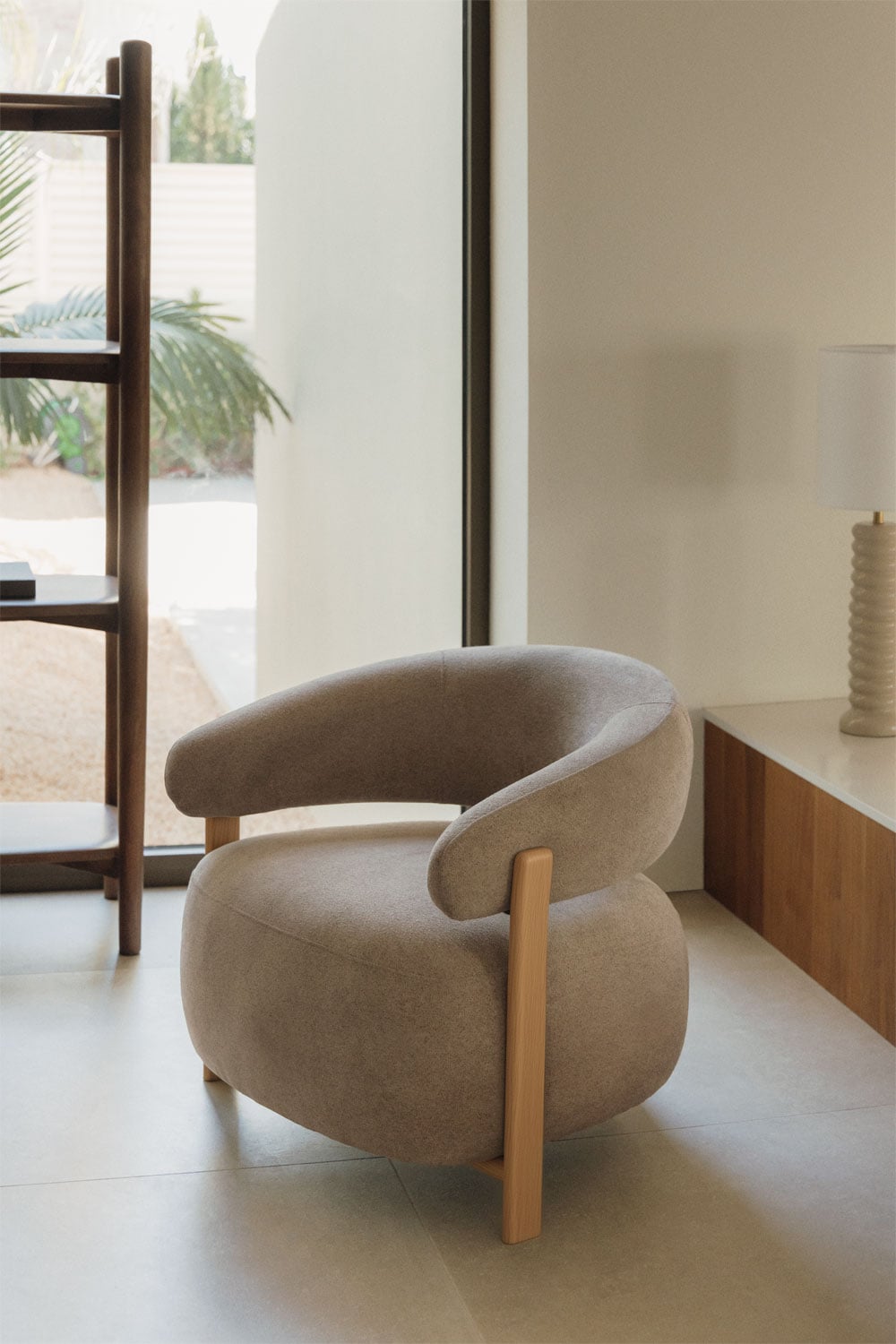 Fauteuil en tissu chenille et fer Jolie - 1
