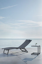 Chaise longue inclinable en aluminium avec coussin Dulem - 1