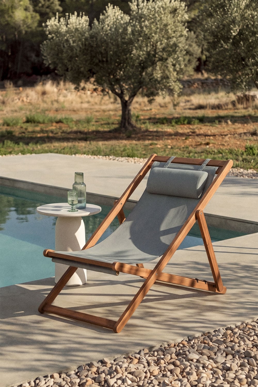 Hamaca pliante en bois avec coussin Kardis - 3