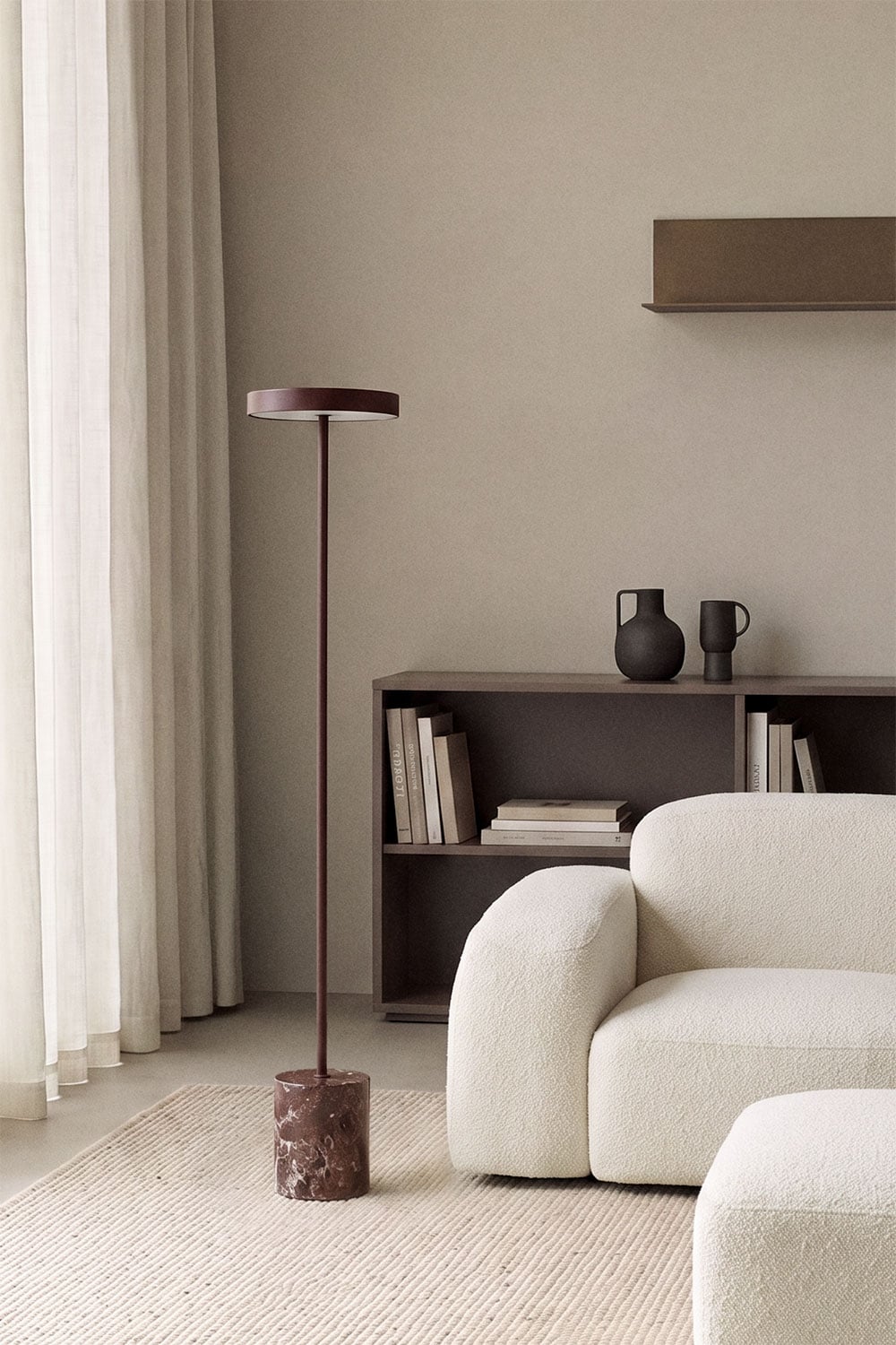 Lampadaire LED en acier inoxydable et pierre naturelle Isasia - 4