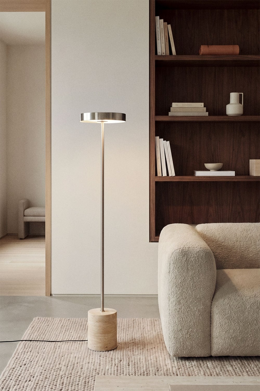 Lampadaire LED en acier inoxydable et pierre naturelle Isasia - 3