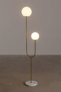 Lampadaire en fer, marbre et deux boules de verre Niama - 2