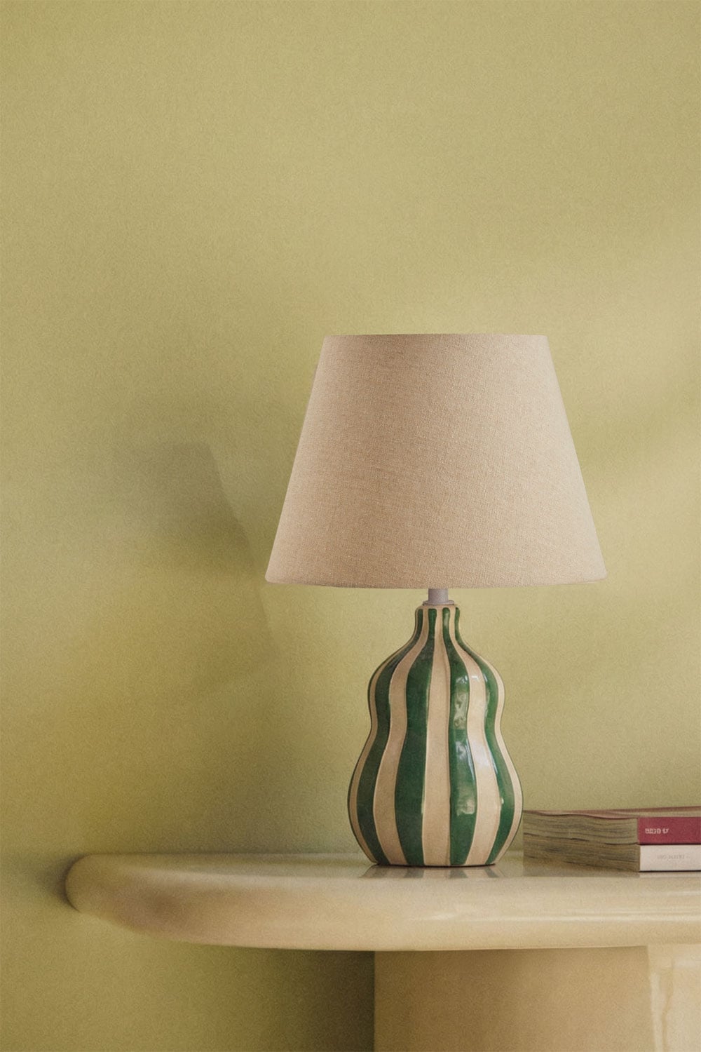 Lampe de table ↑40 cm en céramique et lin Jolira - 4