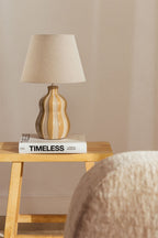 Lampe de table ↑40 cm en céramique et lin Jolira - 1