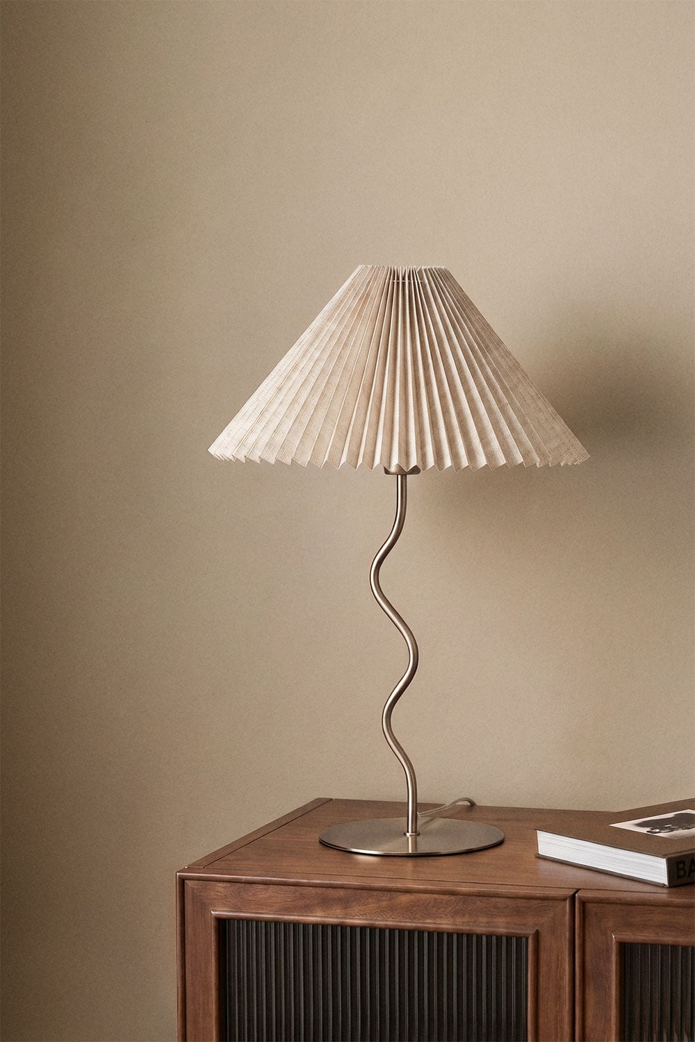 Lampe de table en fer et lin Siliema - 1