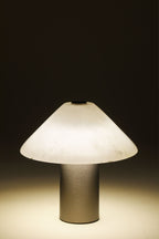 Lampe de table LED sans fil en albâtre et fer Barak - 2