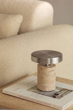 Lampe de table LED sans fil en fer et pierre naturelle Isasia - 5