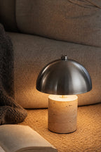 Lampe de table LED sans fil en fer et pierre naturelle Nicolas - 3