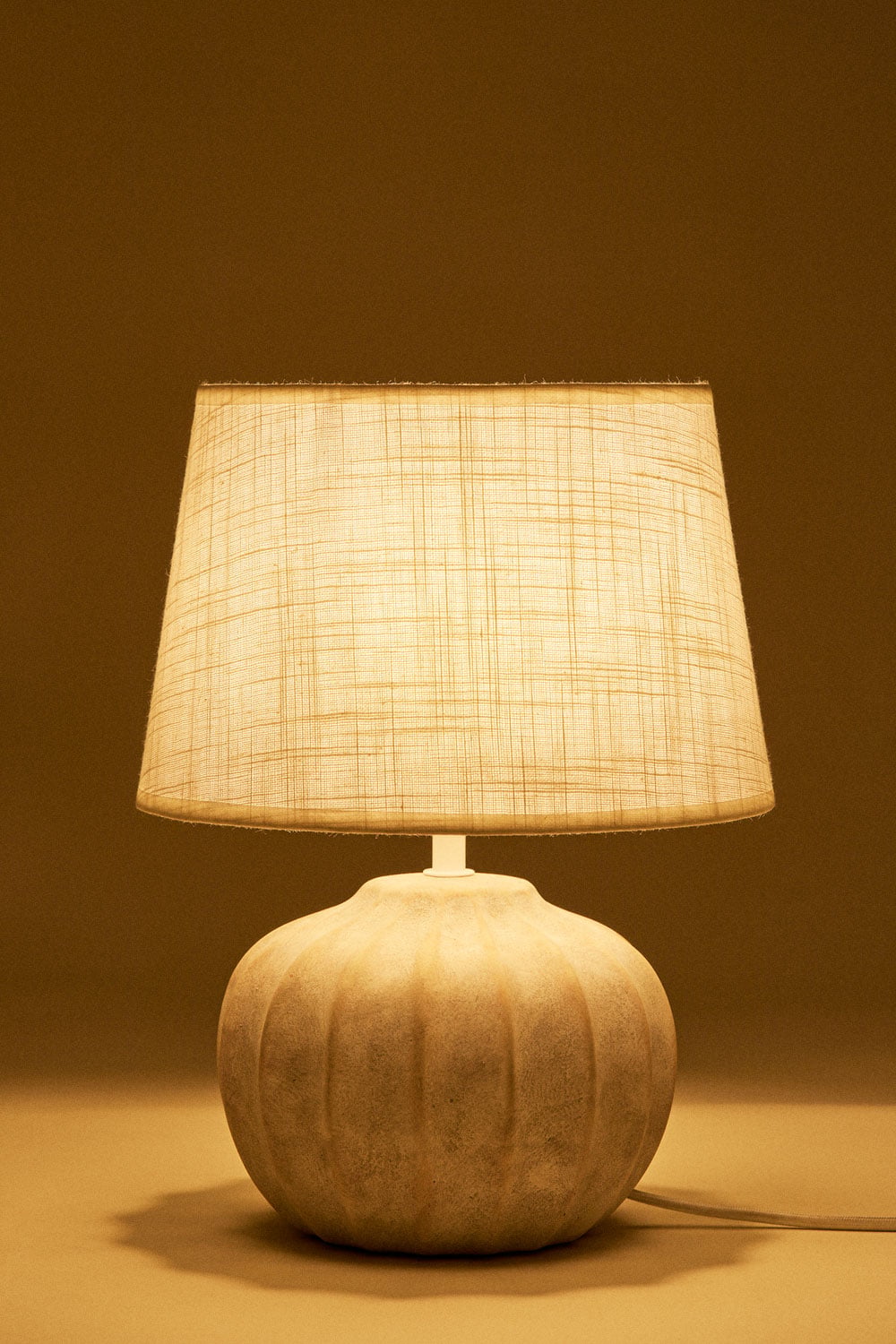 Lampe de table Yalira 30 cm en céramique et lin - 2