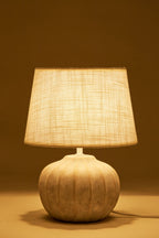 Lampe de table Yalira 30 cm en céramique et lin - 2