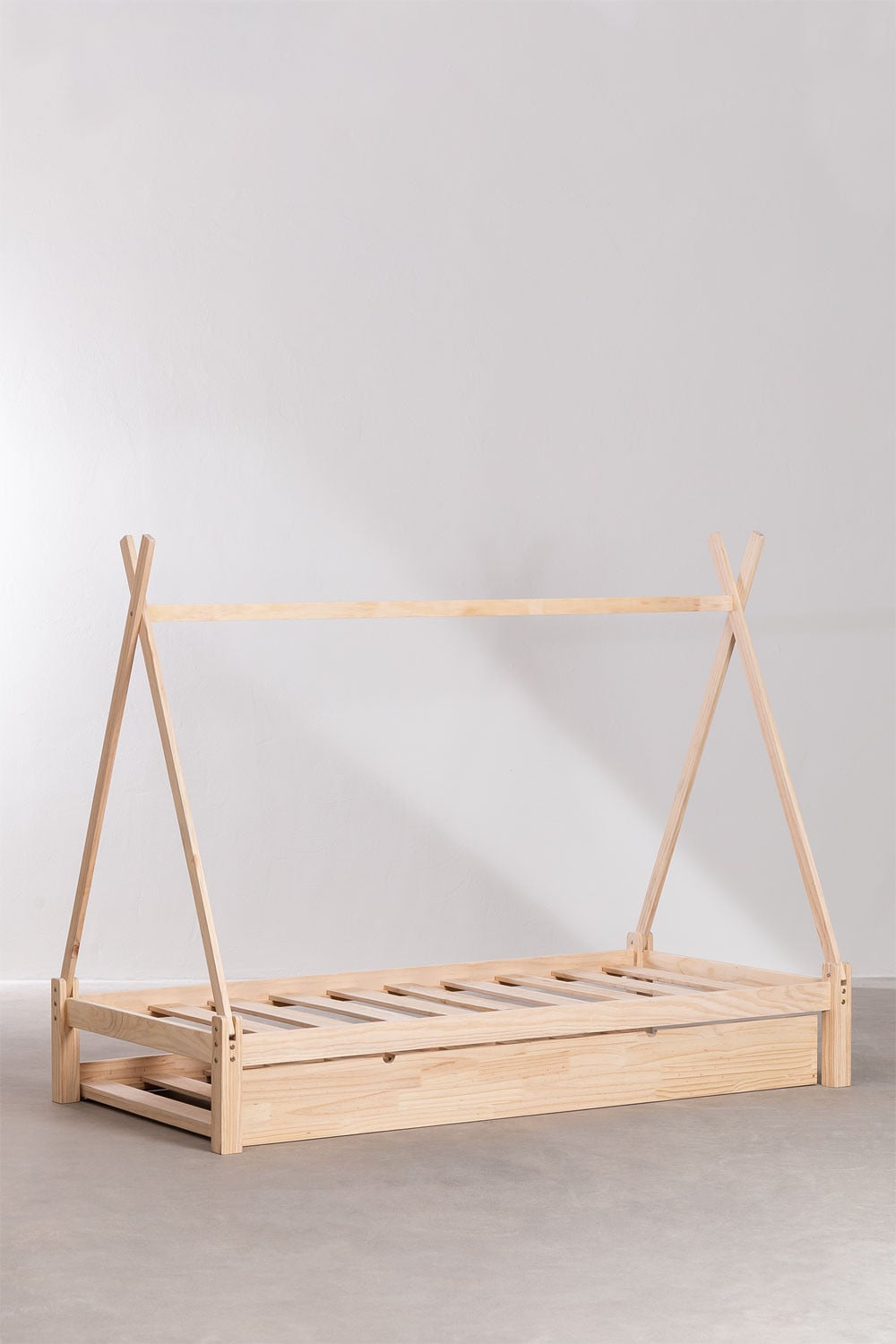 Lit gigogne pour matelas de 90 cm en bois de pin Joan Kids - 2