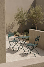 Set de table carrée 60x60 cm et 2 chaises pliantes de jardin en acier Janti - 3