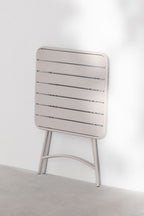 Set de table carrée 60x60 cm et 2 chaises pliantes de jardin en acier Janti - 2