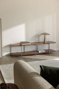 Meuble TV 180x40 cm en bois de manguier et acier inoxydable Vimara - 1