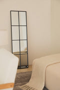 Miroir mural rectangulaire 40x130 cm en métal effet fenêtre Rania - 1