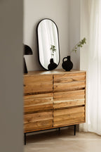 Miroir mural ovale 35x70 cm en aluminium Elbert - 1