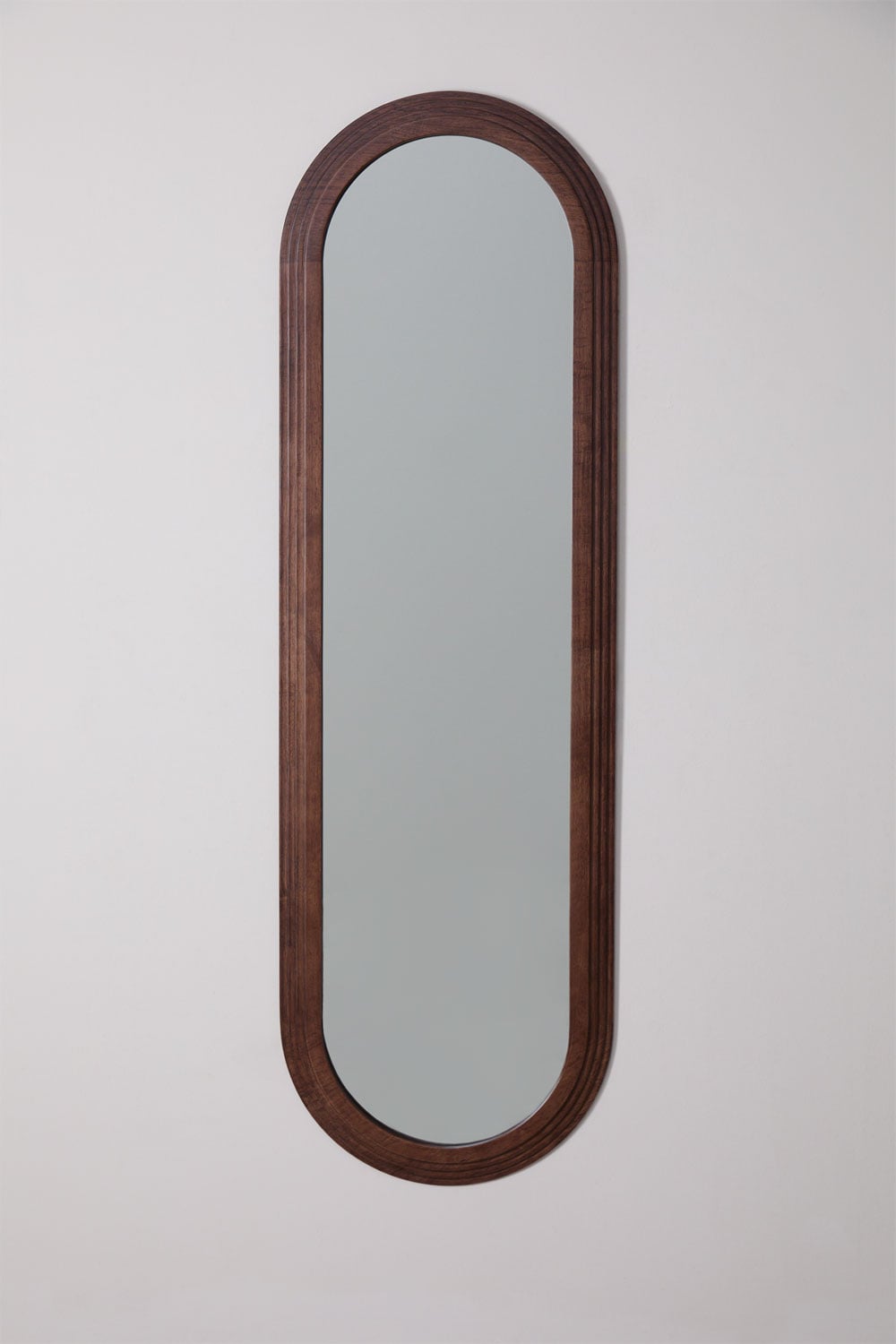 Miroir mural ovale 50x165 cm en bois de chêne Munar - 2