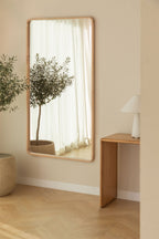 Miroir mural rectangulaire 90x170 cm en bois de chêne Ornella - 1