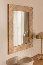 Miroir mural rectangulaire 50x70 cm en bois de manguier Mykonos - 1