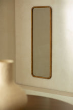 Miroir mural rectangulaire 35x115 cm en bois de manguier Mirtzia - 1