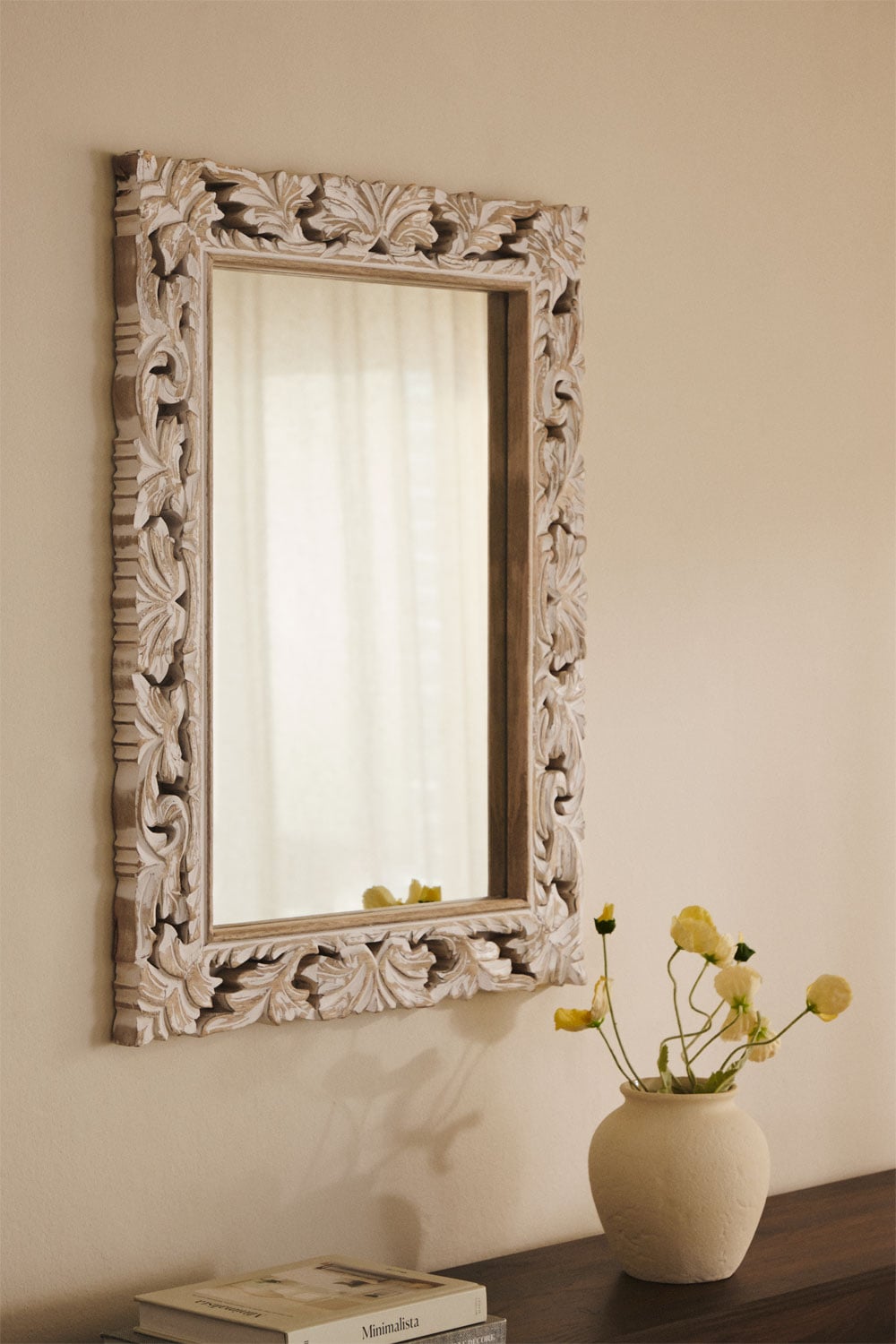 Miroir mural rectangulaire en bois de manguier Arnas - 3