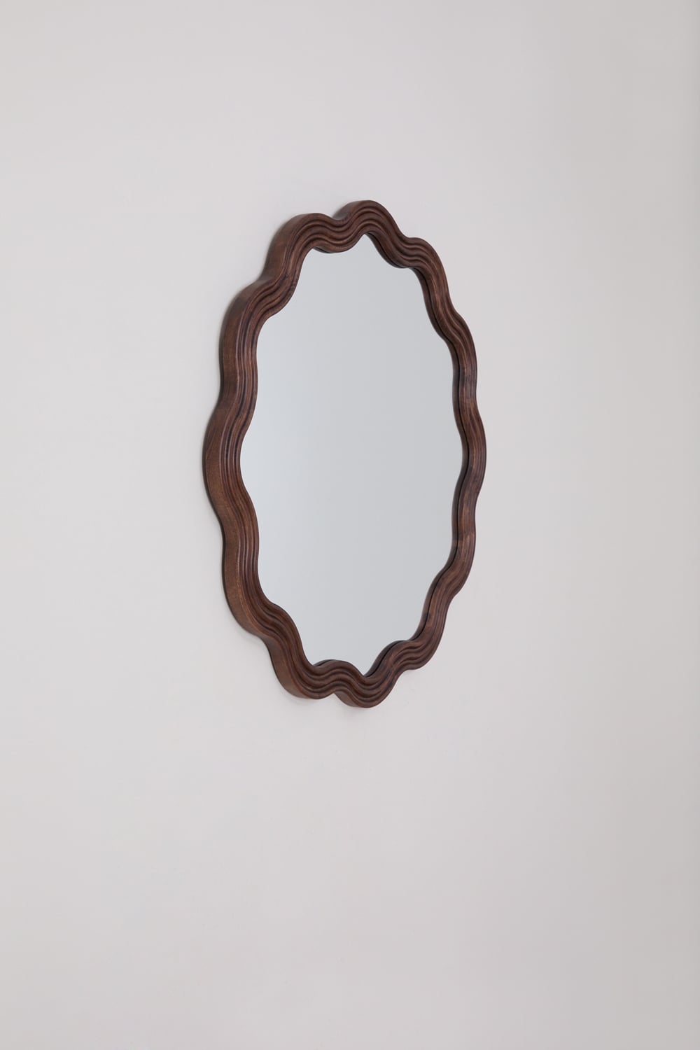 Miroir mural rond Ø80 cm en bois de chêne Luesia - 2