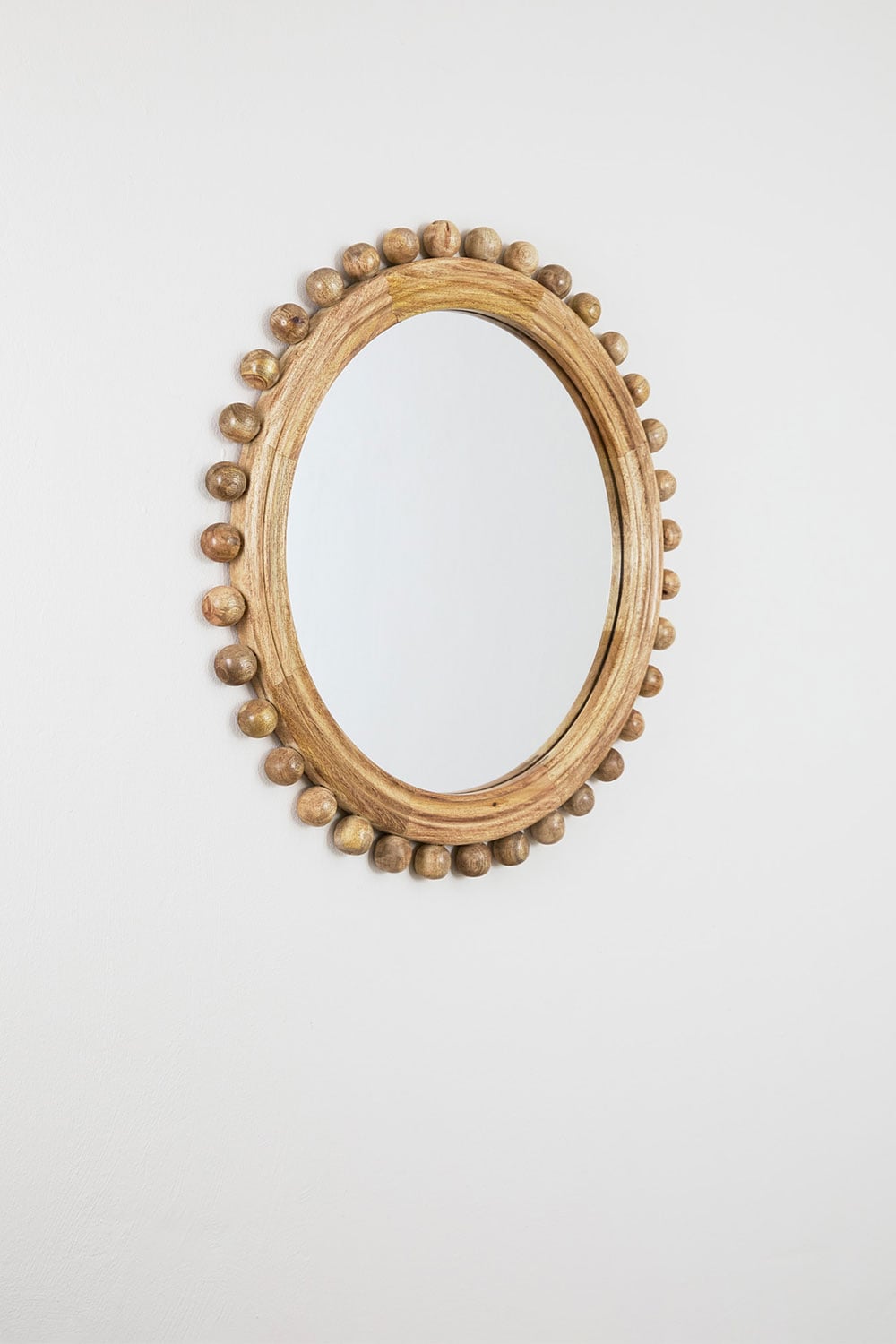 Miroir mural rond Ø80 cm en bois de manguier Joey - 2