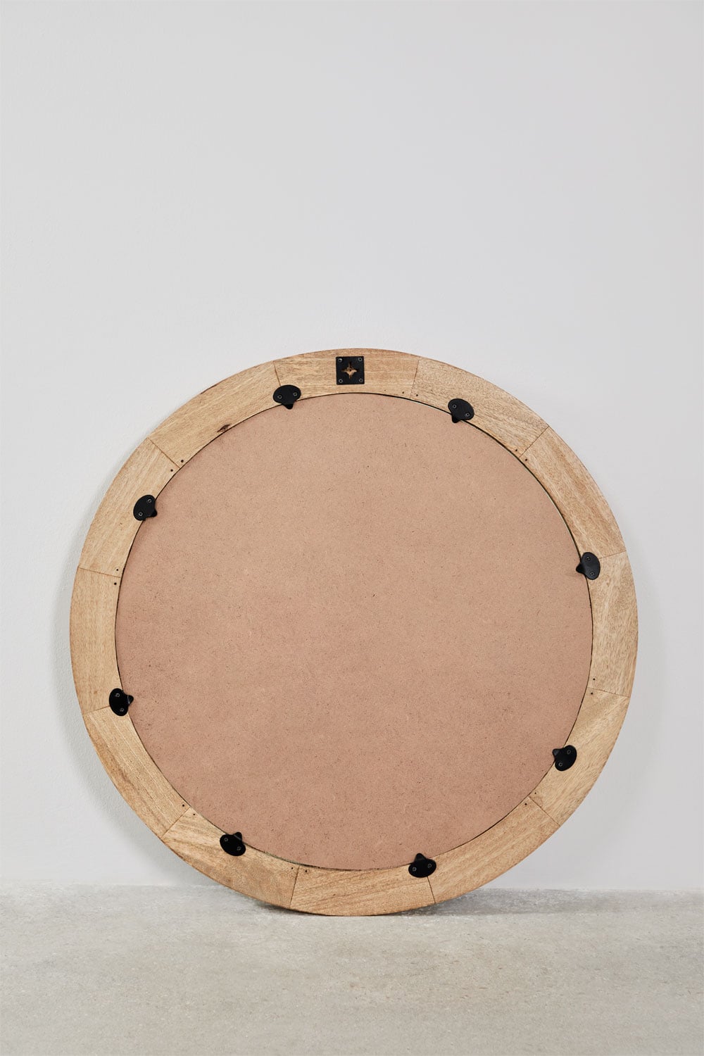 Miroir mural rond Ø80 cm en bois de manguier Virek - 2